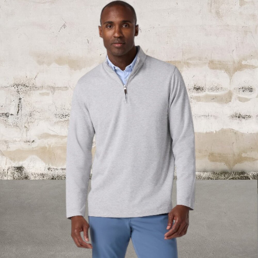 Mizzen+Main Men's Heathered Gray Quarter Zip Size XXL